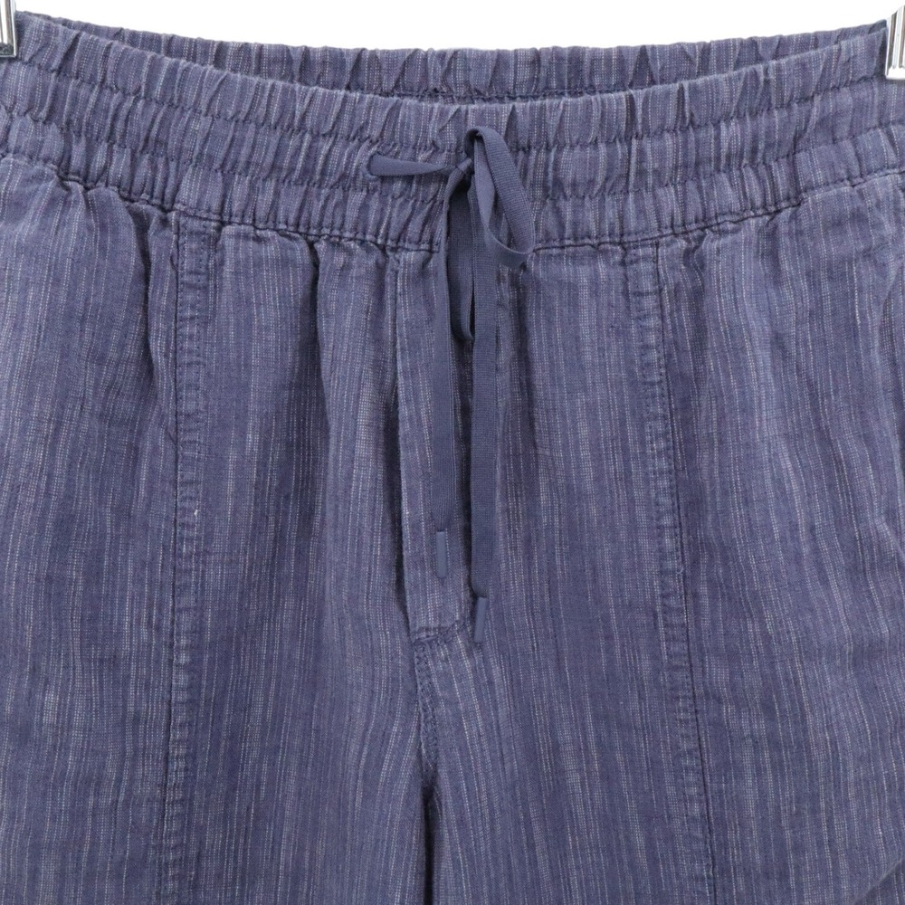 Athleta Linen Ankle Pants Relaxed Drawstring Blue Petite Small - Picture 4 of 7